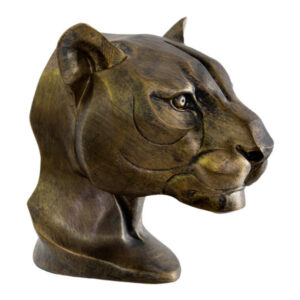 Vintage Gold Lioness Head 20 x 16 cm