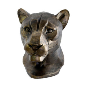 Vintage Gold Lioness Head 20 x 16 cm