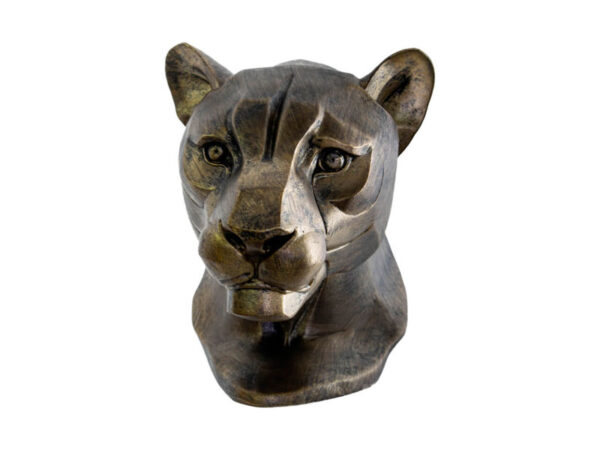 Vintage Gold Lioness Head 20 x 16 cm