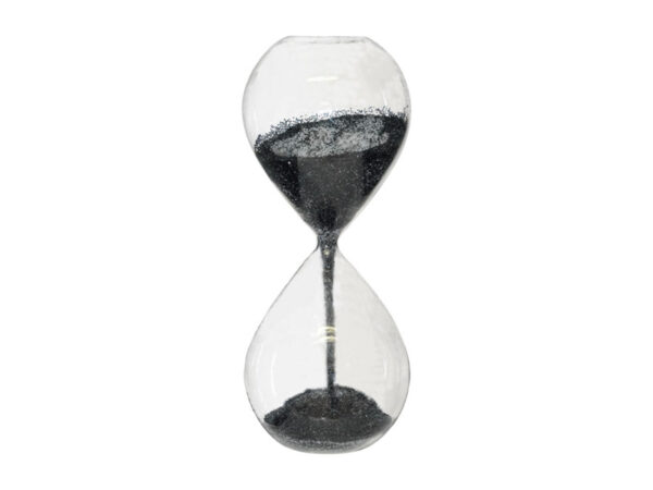 Black Glitter Hour Glass 24cm