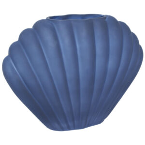 Frosted Blue Seashell Vase 22 cm