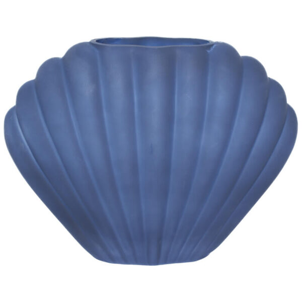 Frosted Blue Seashell Vase 22 cm