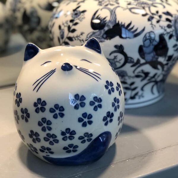 Blue Flower Cat 13 cm