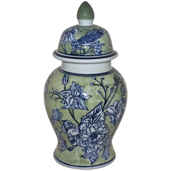 Beca Blossom Ginger Jar - Green