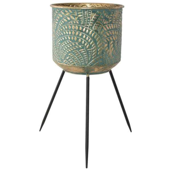Large Green and Gold Three-Legged Stand 61 cm