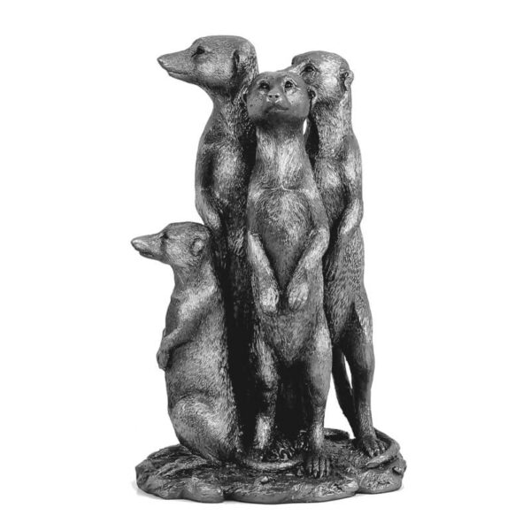 Silver Meerkat Family 25 x 15 cm