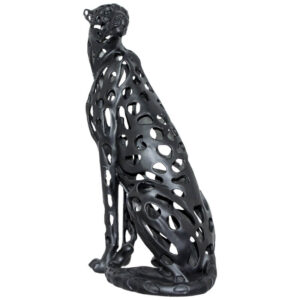 Black Sculptured Cheetah 43 cm
