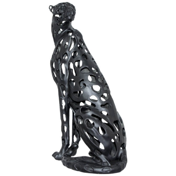 Black Sculptured Cheetah 43 cm