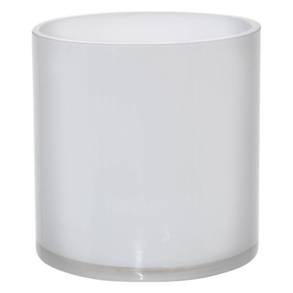 Round Cylinder Vase - White 15 x 15 cm