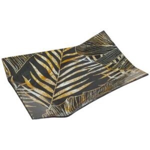 Gold and Black Leaf Dish 25 x 17 cm