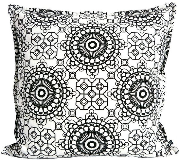 Kay Black & Ivory Pattern Scatter Cover 61 cm x 61 cm