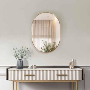 Oval Aluminium Mirror Small 700 x 500 x 28 mm